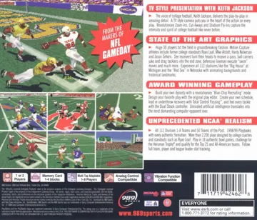 NCAA GameBreaker 99 (US) box cover back